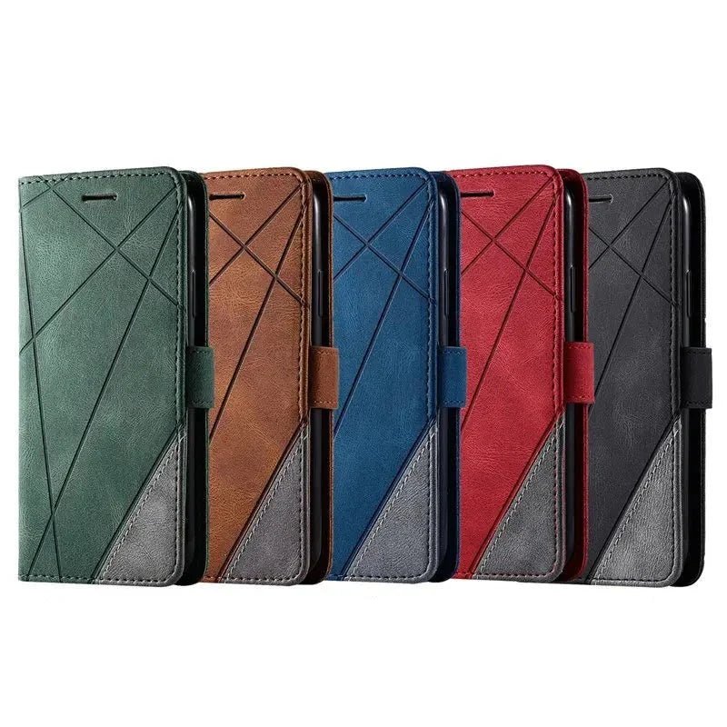 Galaxy S23/ S23 Plus/ S23 Ultra - TPU Lederoptik Brieftasche Flip Schutz Hülle mit Kartenfach, Stoßfest - Top Hüllen