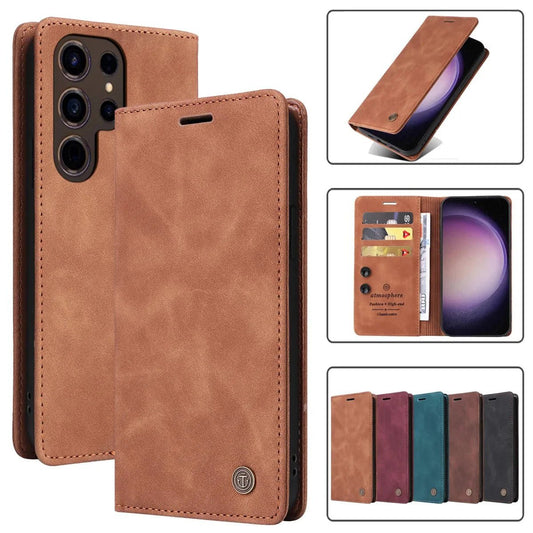 Galaxy S24/ S24 Plus/ S24 Ultra - Business Schutzhülle, Magnetische Abdeckung mit Kartenfach - Top Hüllen