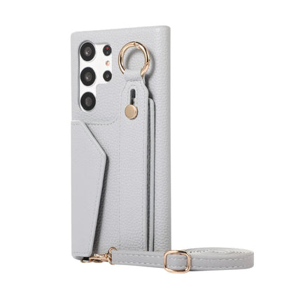Galaxy S24/ S24 Plus/ S24 Ultra - Elegante Lederoptik Crossbody Schutz Hülle Lanyard Band Kette - Top Hüllen