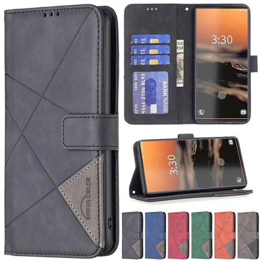 Galaxy S24/ S24 Plus/ S24 Ultra - Lederoptik Hülle mit Kartenfach - Top Hüllen