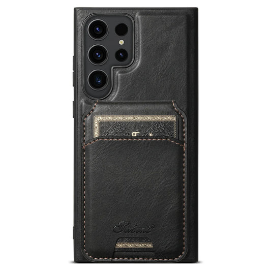 Galaxy S24/ S24 Plus/ S24 Ultra - Lederoptik Hülle mit Magnetischer Brieftasche - Top Hüllen