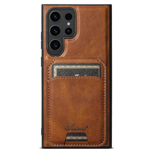 Galaxy S24/ S24 Plus/ S24 Ultra - Lederoptik Hülle mit Magnetischer Brieftasche - Top Hüllen
