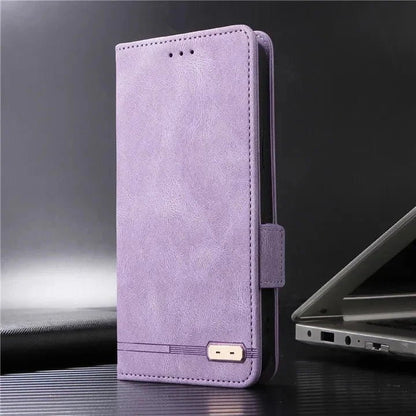 Galaxy S24/ S24 Plus/ S24 Ultra - Lederoptik Schutz Hülle mit Abdeckung + Displayschutz/ Brieftasche/ Kartenfach Magnetisch - Top Hüllen