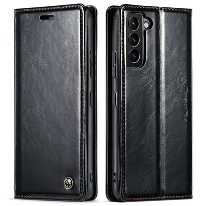 Galaxy S24/ S24 Plus/ S24 Ultra - Lederoptik Schutz Hülle mit Kartenfach - Top Hüllen