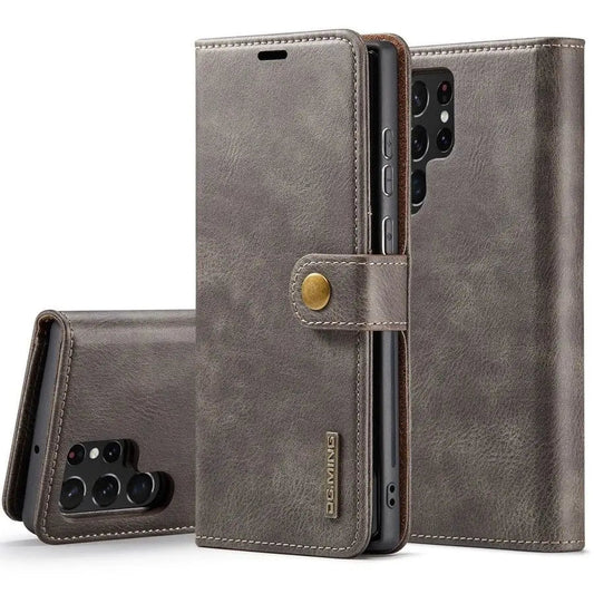 Galaxy S24/ S24 Plus/ S24 Ultra - Lederoptik Schutz Hülle mit Magnetischer Brieftasche - Top Hüllen