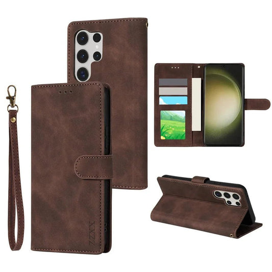 Galaxy S24/ S24 Plus/ S24 Ultra - Lederoptik Hülle Brieftasche Flip mit Kartenfach - Top Hüllen