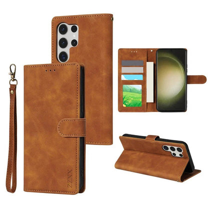 Galaxy S24/ S24 Plus/ S24 Ultra - Lederoptik Hülle Brieftasche Flip mit Kartenfach - Top Hüllen