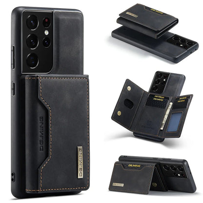 Galaxy S24/ S24 Plus/ S24 Ultra - Luxus Lederoptik mit Magnetischem Portemonnaie - Top Hüllen