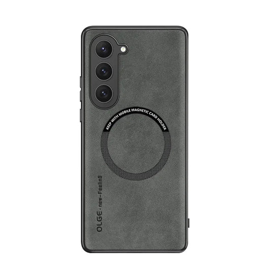 Galaxy S24 / S24 Plus/ S24 Ultra - MagSafe Lederoptik Schutz Hülle, Kabellose Ladung - Top Hüllen