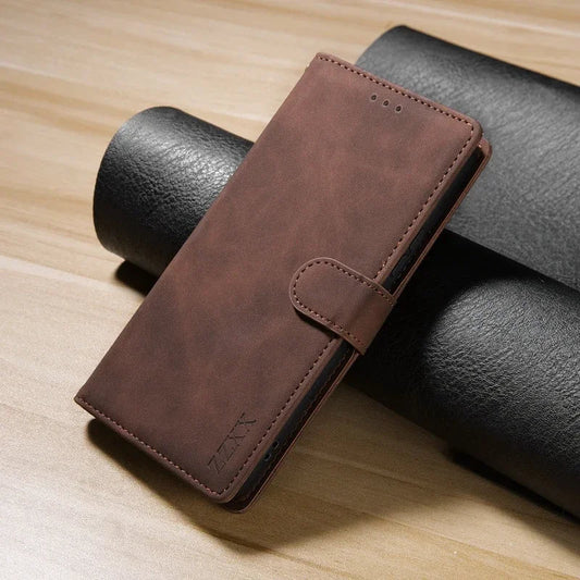 Galaxy S25/ S25 Plus/ S25 Ultra - Lederoptik Brieftasche Flip mit Kartenfach - Top Hüllen