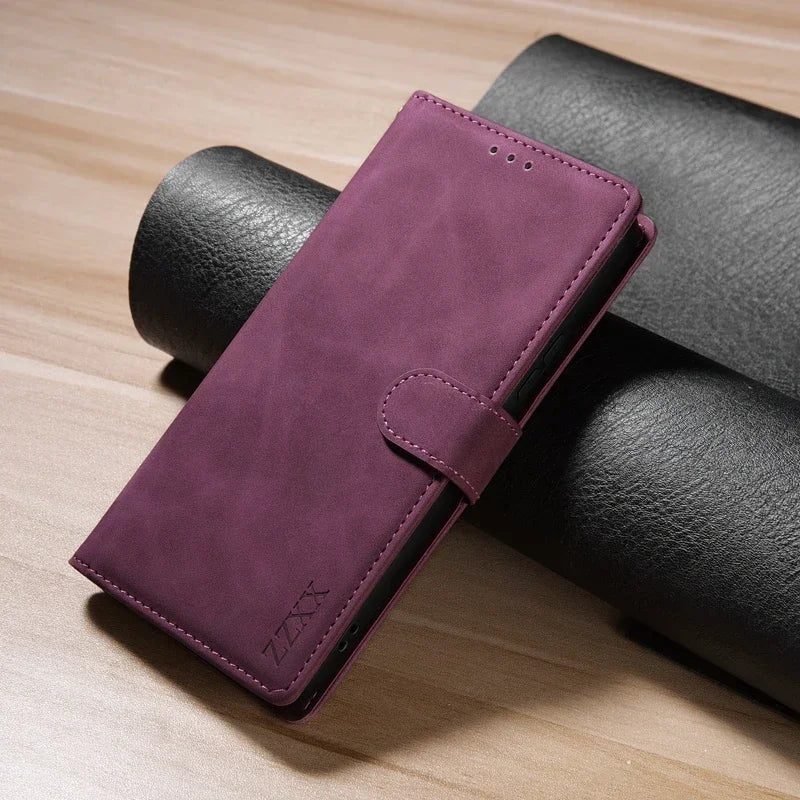 Galaxy S25/ S25 Plus/ S25 Ultra - Lederoptik Brieftasche Flip mit Kartenfach - Top Hüllen