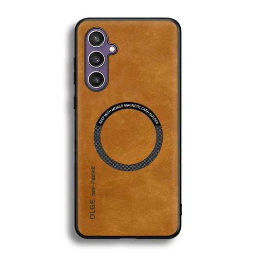 Galaxy S25 / S25 Plus/ S25 Ultra - MagSafe Lederoptik Schutz Hülle, Kabellose Ladung, Soft - Top Hüllen