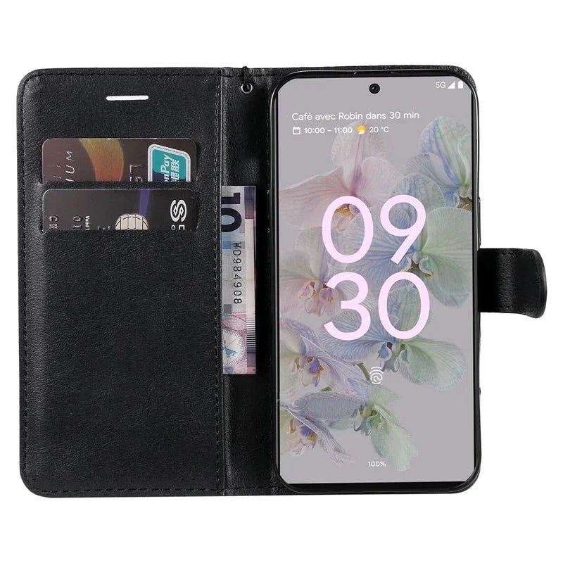 Google Pixel 7/ 7 Pro/ 7 A/ 8/ 8 A/ 8 Pro - PU Lederoptik Brieftasche Schutz Hülle mit Kartenfach Portemonnaie - Top Hüllen