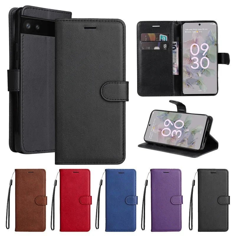 Google Pixel 7/ 7 Pro/ 7 A/ 8/ 8 A/ 8 Pro - PU Lederoptik Brieftasche Schutz Hülle mit Kartenfach Portemonnaie - Top Hüllen