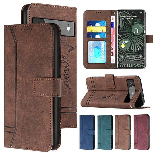 Google Pixel 7/ 7 Pro/ 7 A/ 8/ 8 Pro - Brieftasche Schutz Hülle mit Kartenfach, Displayschutz - Top Hüllen