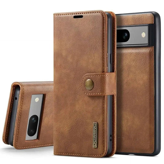 Google Pixel 7/ 7Pro/ 7 A/ 8/ 8 Pro - Flip Schutz Hülle mit Abnehmbarer Magnetischer Lederoptik Brieftasche - Top Hüllen