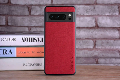 Google Pixel 8/ 8 Pro - Luxus Trend Textil Stoff Lederoptik Schutz Hülle - Top Hüllen