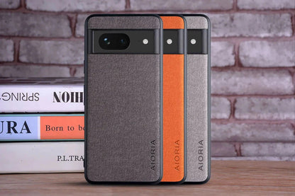 Google Pixel 8/ 8 Pro - Luxus Trend Textil Stoff Lederoptik Schutz Hülle - Top Hüllen