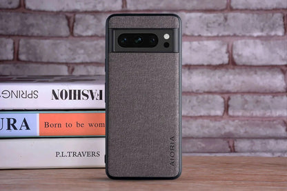 Google Pixel 8/ 8 Pro - Luxus Trend Textil Stoff Lederoptik Schutz Hülle - Top Hüllen