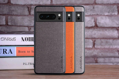 Google Pixel 8/ 8 Pro - Luxus Trend Textil Stoff Lederoptik Schutz Hülle - Top Hüllen
