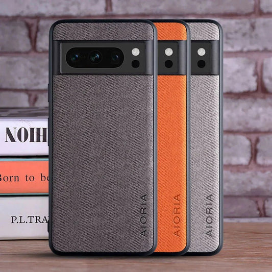 Google Pixel 8/ 8 Pro - Luxus Trend Textil Stoff Lederoptik Schutz Hülle - Top Hüllen