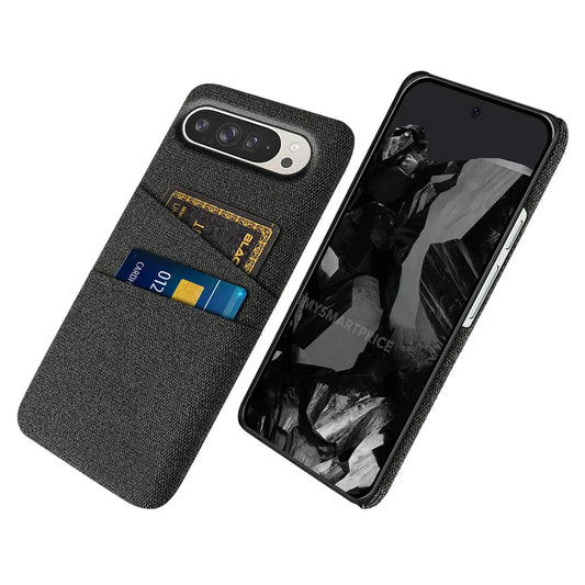 Google Pixel 9/ 9 Pro/ 9 Pro XL - Stoff Textur Schutz Hülle, Kartenfach - Top Hüllen
