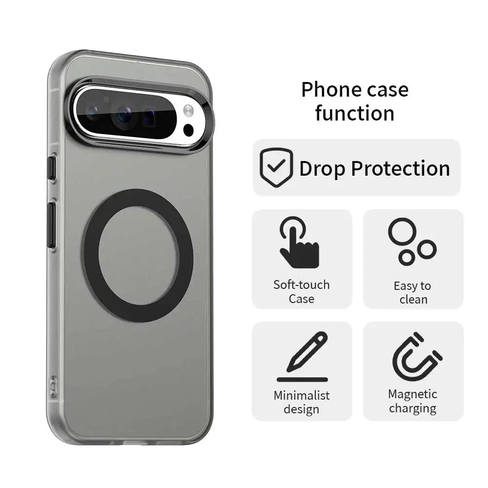 Google Pixel 9/ 9 Pro/ 9 Pro XL - Transparente MagSafe Schutz Hülle, Stoßfest, Magnetisch - Top Hüllen