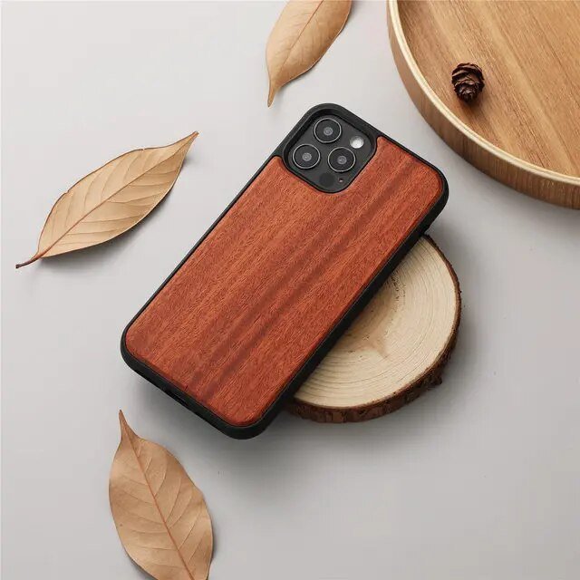 iPhone 13/ Mini/ Pro/ Pro Max - Holz Luxus Bambus Handy Hülle Stoßfest - Top Hüllen