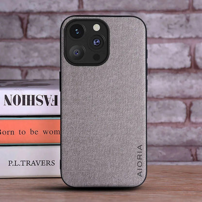 iPhone 13/ Mini/ Pro/ Pro Max - Luxus Trend Textil Stoff Lederoptik Schutz Hülle - Top Hüllen