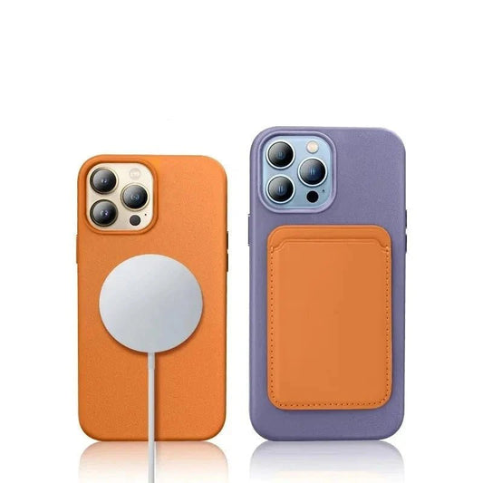 iPhone 13/ Pro/ Mini/ Pro Max - Lederoptik Hülle MagSafe, Stoßfest Bumper - Top Hüllen