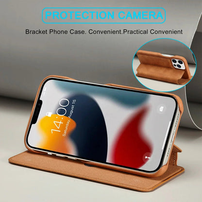 iPhone 13/ Pro/ Mini/ Pro Max - Lederoptik Hülle, Mit Display Abdeckung - Top Hüllen