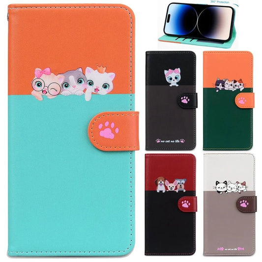 iPhone 13/ Pro/ Pro Max - PU Lederoptik Schutz Hülle, Kartenfach, Süß für Kinder Stoßfest - Top Hüllen