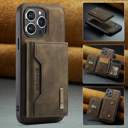 iPhone 14/ Pro/ Plus/ Pro Max - 2 in 1 Magnetische Lederoptik Hülle mit Abnehmbarem Portemonnaie mit Kartenfach - Top Hüllen