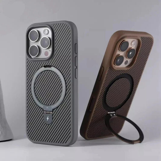 iPhone 14/ Pro/ Plus/ Pro Max - Carbon Fiber MagSafe Hülle mit Ring - Top Hüllen