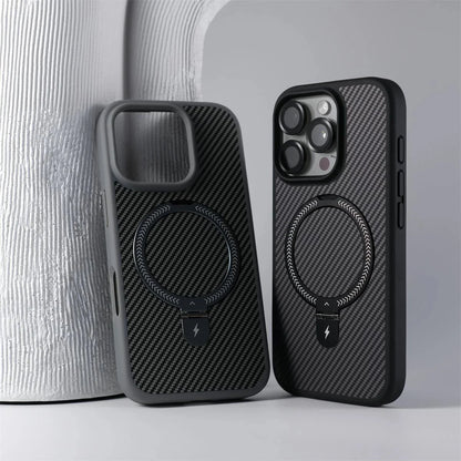 iPhone 14/ Pro/ Plus/ Pro Max - Carbon Fiber MagSafe Hülle mit Ring - Top Hüllen