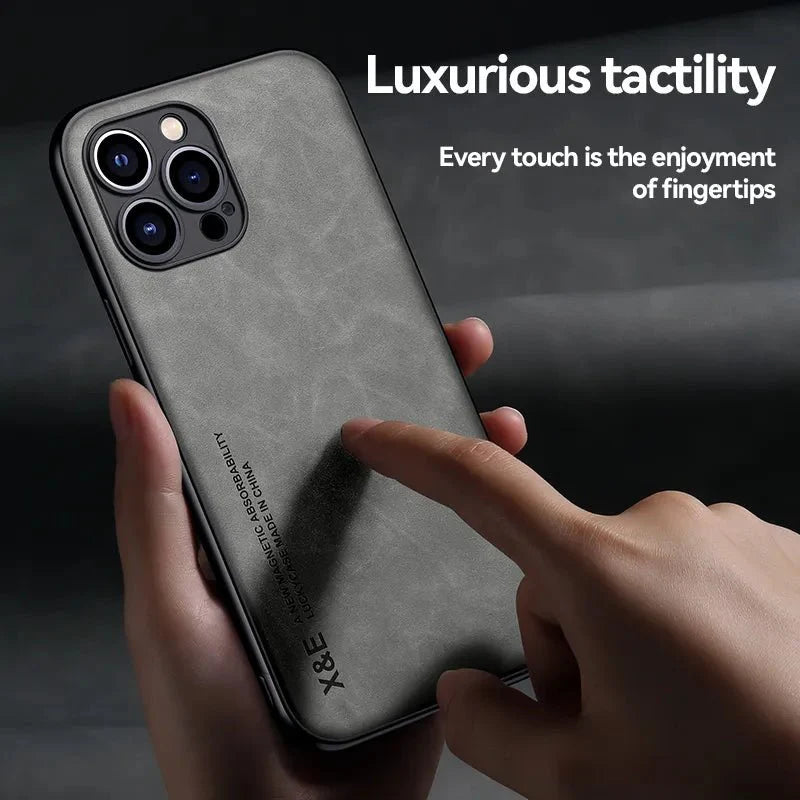 iPhone 14/ Pro/ Plus/ Pro Max - Lederoptik Handy Hülle - Top Hüllen