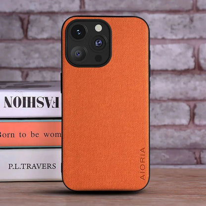 iPhone 14/ Pro/ Plus/ Pro Max - Luxus Trend Textil Stoff Lederoptik Schutz Hülle - Top Hüllen