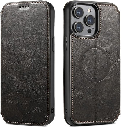iPhone 14/ Pro/ Plus/ Pro Max - Portemonnaie Lederoptik Hülle mit Kartenfach und Kameraschutz - Top Hüllen