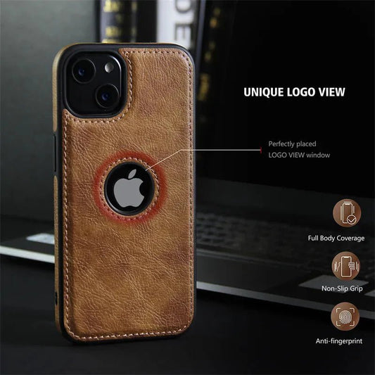 iPhone 14/ Pro/ Plus/ Pro Max - Weiche Business Lederoptik Luxus Schutz Hülle für dein iPhone, Stoßfest - Top Hüllen