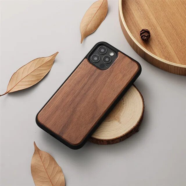 iPhone 15/ Pro/ Plus/ Pro Max - Holz Luxus Bambus Handy Hülle Stoßfest - Top Hüllen