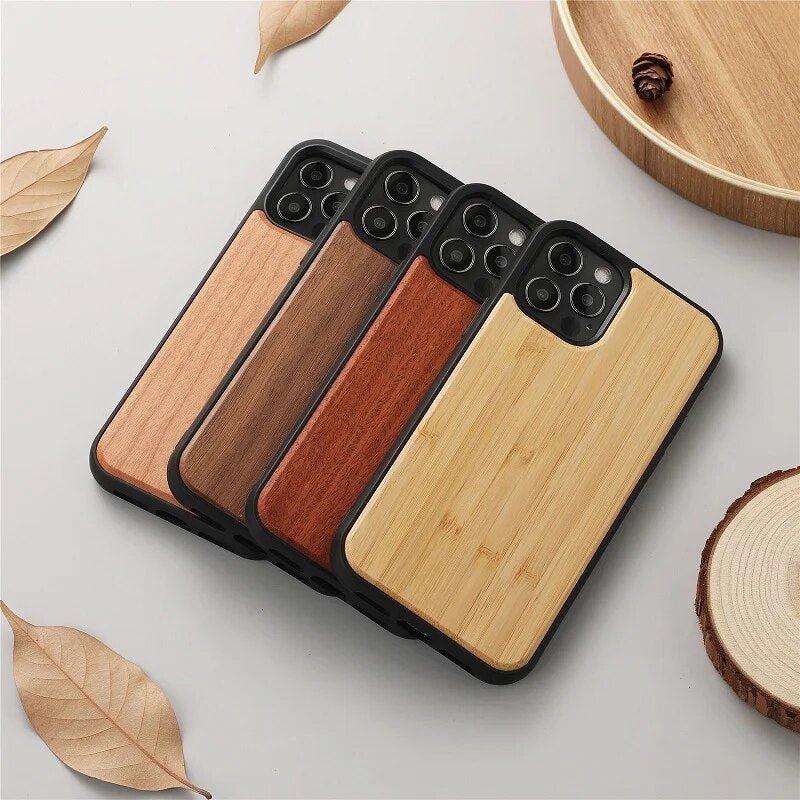 iPhone 15/ Pro/ Plus/ Pro Max - Holz Luxus Bambus Handy Hülle Stoßfest - Top Hüllen