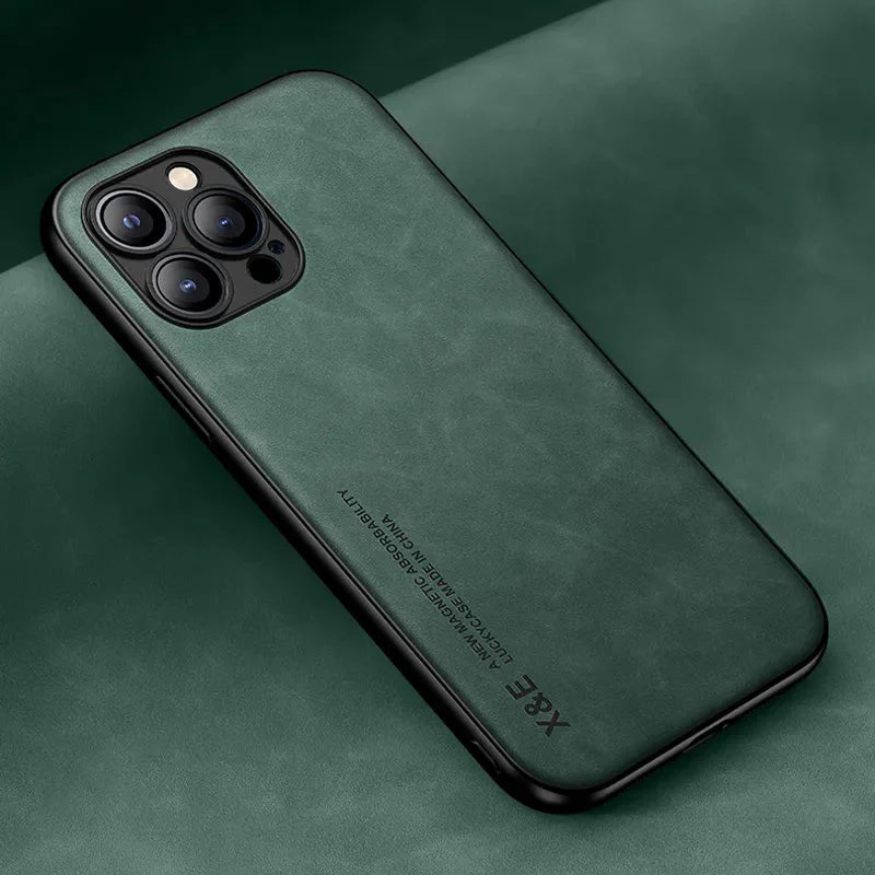 iPhone 15/ Pro/ Plus/ Pro Max - Lederoptik Handy Hülle - Top Hüllen