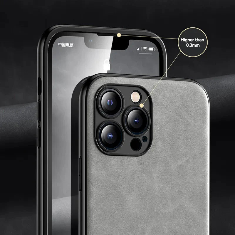 iPhone 15/ Pro/ Plus/ Pro Max - Lederoptik Handy Hülle - Top Hüllen