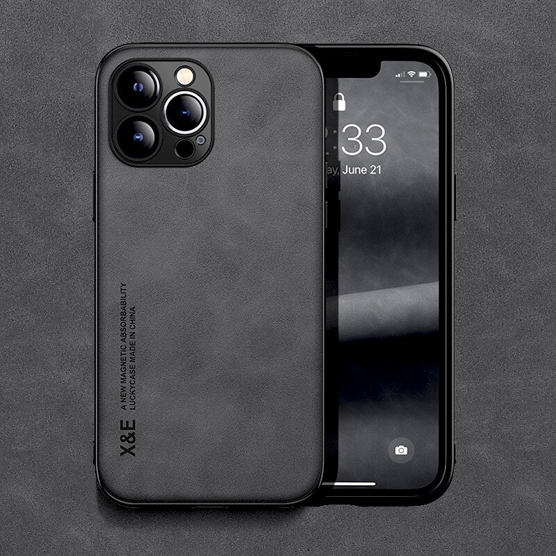 iPhone 15/ Pro/ Plus/ Pro Max - Lederoptik Handy Hülle - Top Hüllen