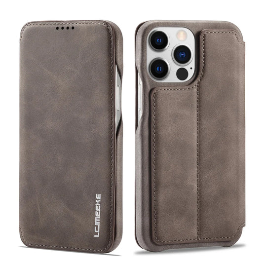 iPhone 15/ Pro/ Plus/ Pro Max - Lederoptik Hülle, Mit Display Abdeckung - Top Hüllen