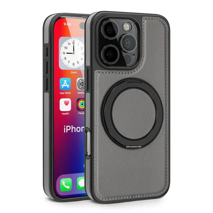 iPhone 15/ Pro/ Plus/ Pro Max - MagSafe Lederoptik Magnetische Schutz Hülle mit Ring - Top Hüllen