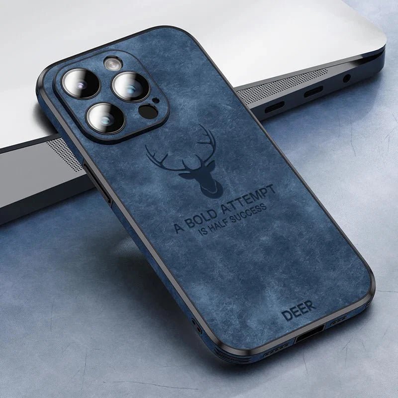 iPhone 15/ Pro/ Plus/ Pro Max - PU Lederoptik Schutz Hülle mit MagSafe und Stoßfeste Silikon - Top Hüllen