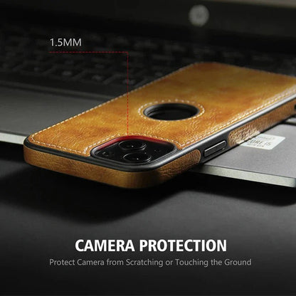 iPhone 15/ Pro/ Plus/ Pro Max - Weiche Business Lederoptik Luxus Schutz Hülle für dein iPhone, Stoßfest - Top Hüllen
