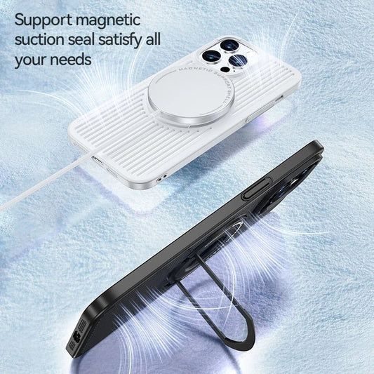 iPhone 15/ Pro/ Pro Max - Magnetische Magsafe Atmungsaktive Schutz Hülle mit Ring Halter - Top Hüllen