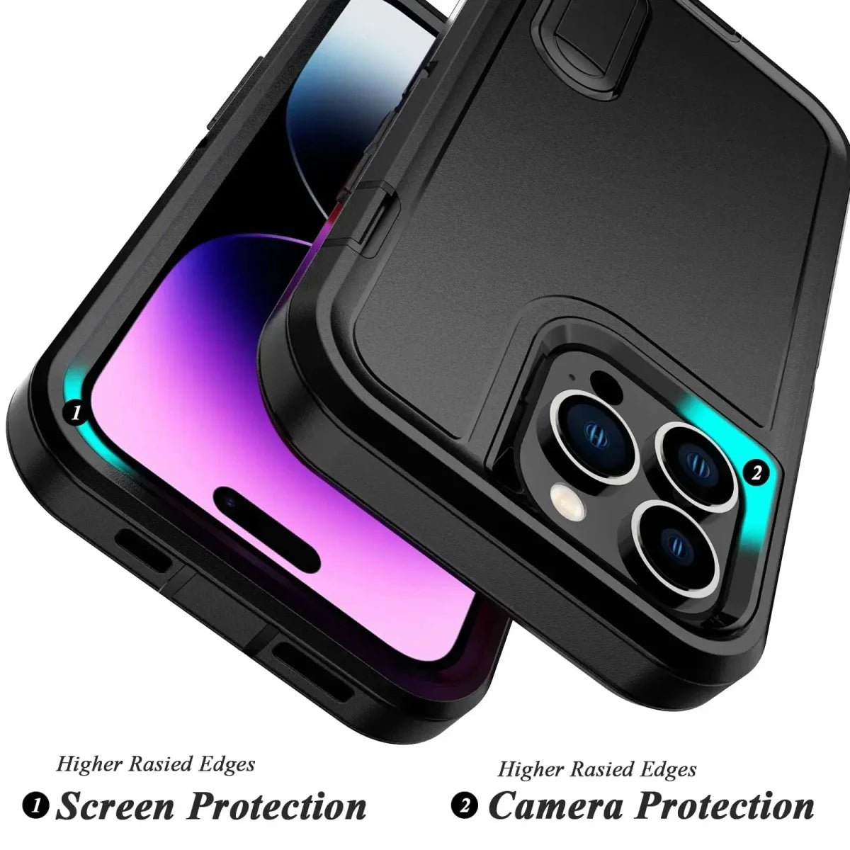 iPhone 16/ Pro/ Plus/ Pro Max - 360 - Grad Vollständige Robuste Hülle mit Displayschutz - Top Hüllen